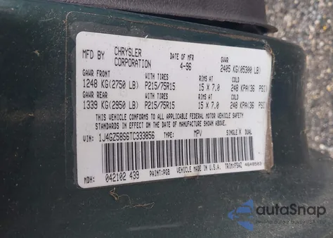 1996 Jeep Grand Cherokee Laredo from USA, damaged, VIN 1J4GZ58S6TC333856